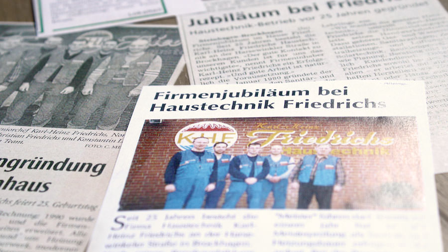 Zeitungsartikel zu Friedrichs Haustechnik in Steinhagen